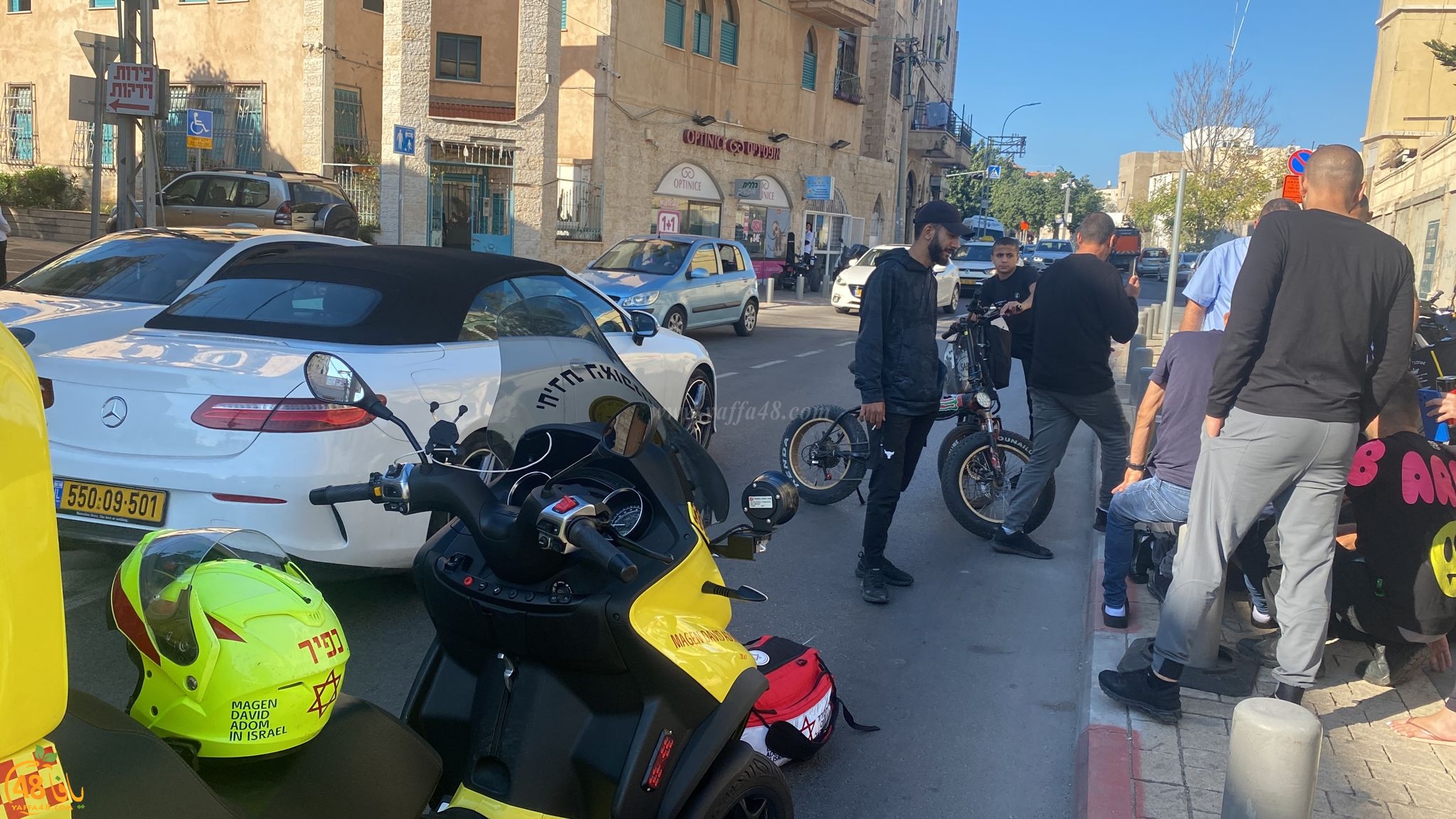 اصابة متوسطة بحادث طرق ذاتي في يافا